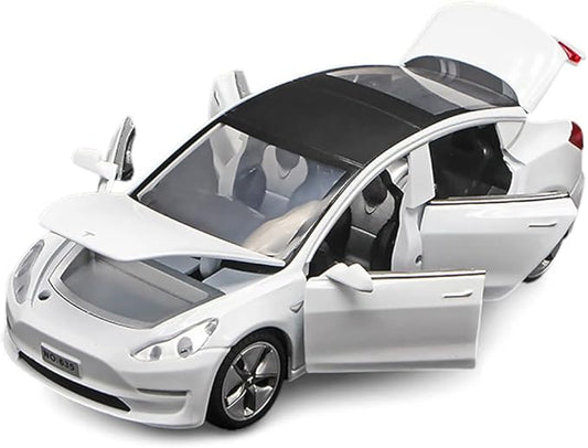 1:32 Scale Model 3 Alloy Car Model Diecast Toy Vehicles for Kids, car Model Toy，Pull Back Alloy Car with Lights and Music,Mini Vehicles Toys for Kids Gift ，Children Birthday Gift. (White)