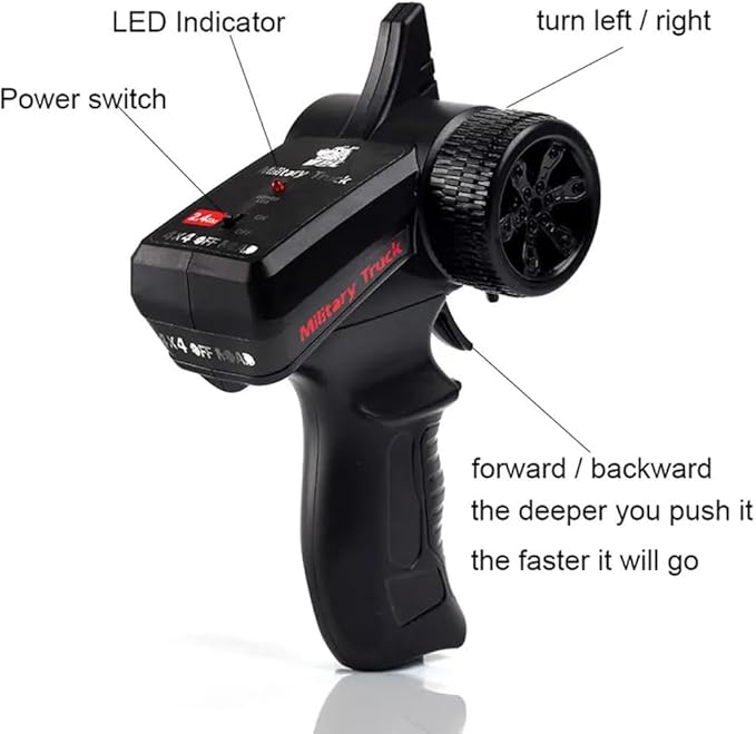 GoolRC RC Truck, WPL C54-1 RC Crawler 1/16 Scale Remote Control Car, 4WD All Terrain Off Road RC Rock Crawler, 2.4GHz RC Climbing Car with LED Lights and Two Batteries for Kids and Adults (Yellow)