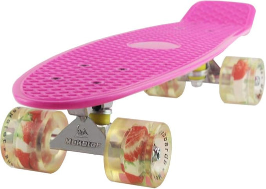 Skateboards Complete 22 Inch Mini Cruiser Retro Skateboard for Kids Boys Youths Beginners