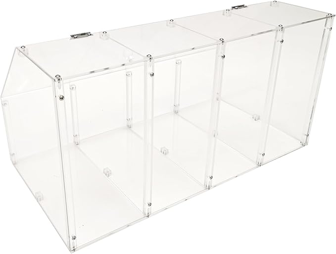 FixtureDisplays® 24 X 12 X 12" Acrylic Bin Plaxiglass Organizer 4 Compartments Display Bin for Candy, Cereal, Chocolate Coffee Bean Assembly Video Provided 100826-NEW-NPF