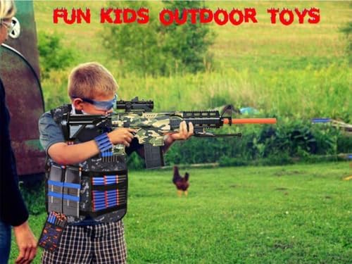 Toy Gun Automatic Sniper Rifle -3 Modes Toy Foam Blasters with Tactical Vest, Bipod, 2 Clips and 150 Darts, Electric Toys for Adults Boys Age 8-12 Gifts for Birthday Xmas
