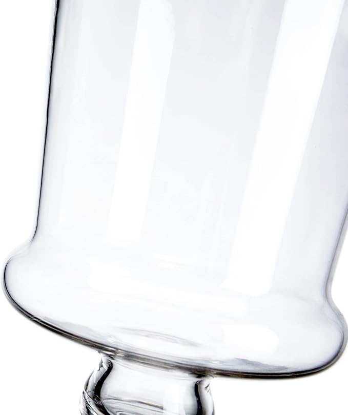 Glass Apothecary Jars, Clear Candy Bowl Dishes Holder Elegant Storage Buffet Display, Decorative Wedding Candy Organizer Canisters (Height: 19" Body: 6.5")