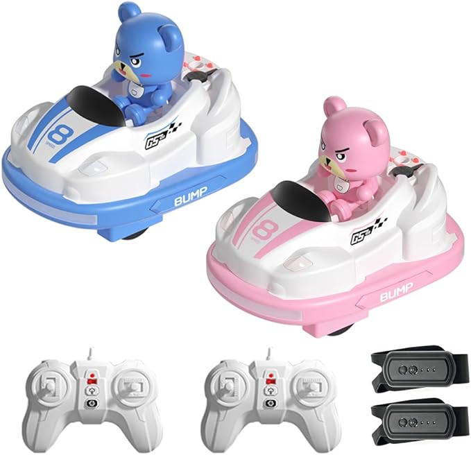 Remote Control Bumper Cars for Kids, RC Battle Ejecting Bumper Car Set, Gesture Sensing RC Stunt Car with Spray, Lights & Music, Birthday Xmas Gifts for Boys and Girls