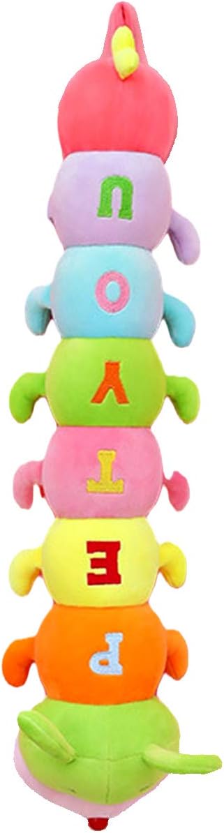 Multicolor Caterpillar Stuffed Animal Big Hugging Pillow Cute Plush Soft Pillow Doll,Giant Plush Toy,Gifts for Girl Boy Babies Birthday (43.3inch/110cm)