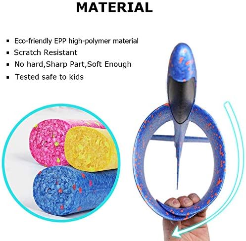 BooTaa 6 Pack Airplane Toys, 17.5" Large Throwing Foam Plane, 2 Flight Mode Foam Gliders, Birthday Gifts for Kids 3 4 5 6 7 8 9 10 11 12 Year Old Boys Kids Girls, Outdoor Yard Family Game Toys