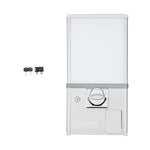 Vending Machine, 20.87Inch Height Candy Gumball Machine with Load Capacity Gumball Bank, Metal Candy Vending Machine for 1.77-1.97Inch Gadget,Portable Candy Dispenser Machine for Retail Shop (White)