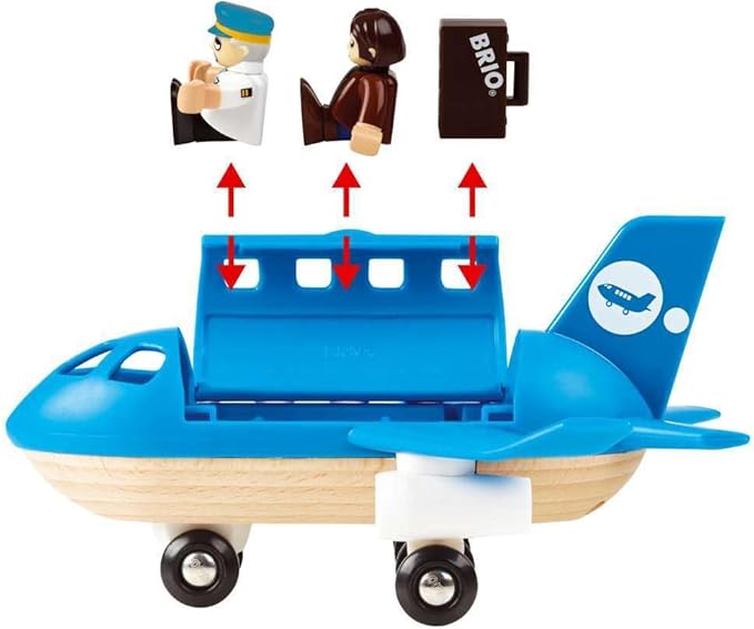 BRIO World - 33306 Airplane | Stimulating Wooden Toy Plane Set | Enhances Creativity and Logical Thinking | Compatible with BRIO Railway Toys | for Kids Aged 3+