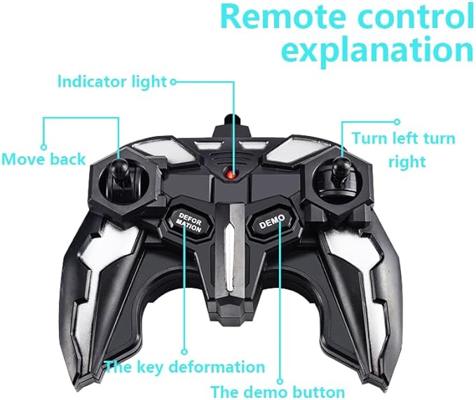 Remote Control Transform Car for Kids,Deformation Car for Boys & Girls 4 5 6 7 8 , 2.4Ghz 1:18 RC Transform Robot Toys for Kids, One Button Deformation to Robot with Flashing Light (Sapphire Blue)