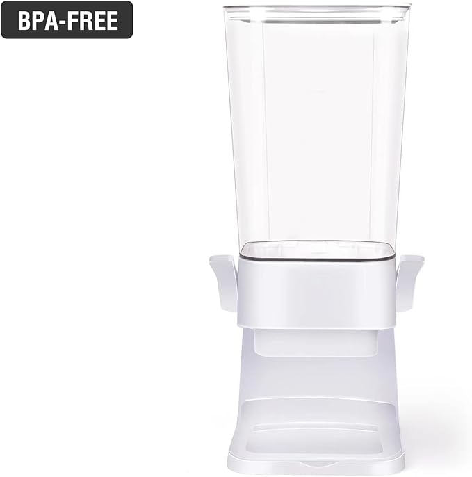 Cereal Dispenser Countertop Large Cereal Containers Storage Dispenser For Pantry Dry Food Dispenser Countertop Rice Candy Dispenser Machine For Snack,Nuts, Granola(White,3 pack)