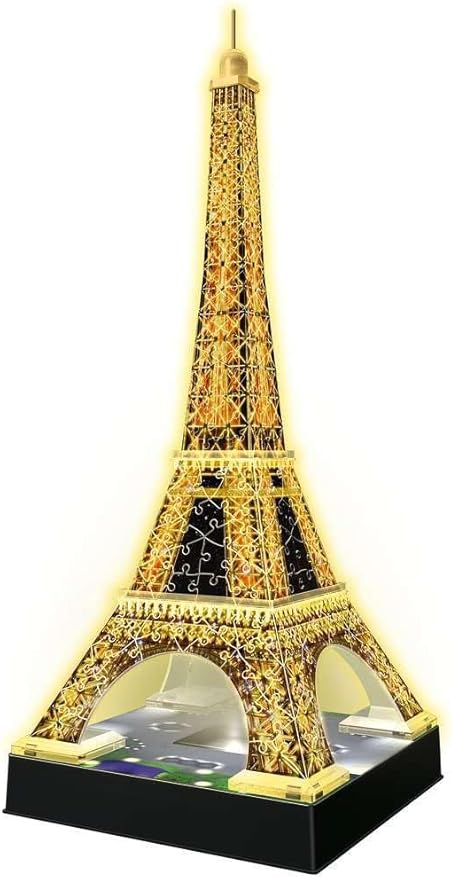Ravensburger Eiffel Tower - Night Edition | 216-Piece 3D Jigsaw Puzzle for Kids and Adults | Precision Fit with Easy-Click Technology | Displayable & Durable Model | Over a Century of Quality