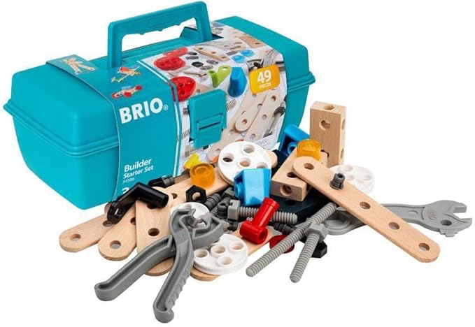 BRIO Builder 34586 - Comprehensive 49 Piece STEM Building Set | Enhanced with Wood and Plastic Pieces | Ideal Learning Toy for Kids Aged 3 and Up | FSC Certified