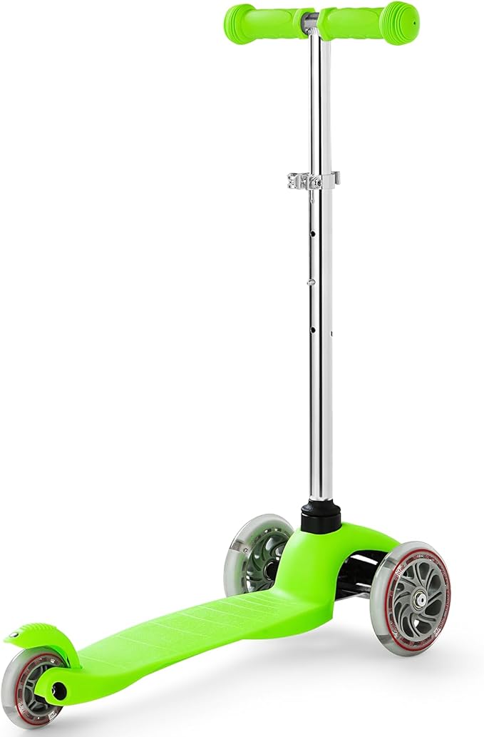 Kids 3-Wheel LED Kick Scooter - Adjustable Height, Lean-to-Steer for Boys & Girls Ages 3-8