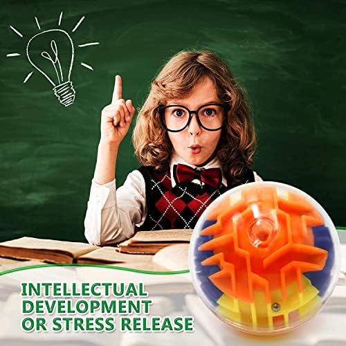 Nothers 3D Maze Brain Teaser Puzzles, 6 Pcs Set, Modern Style, Ages 6-12, Bright Colors, Beginner Level, Spatial Awareness, Patience Skill, Hand-Eye Coordination, Focus