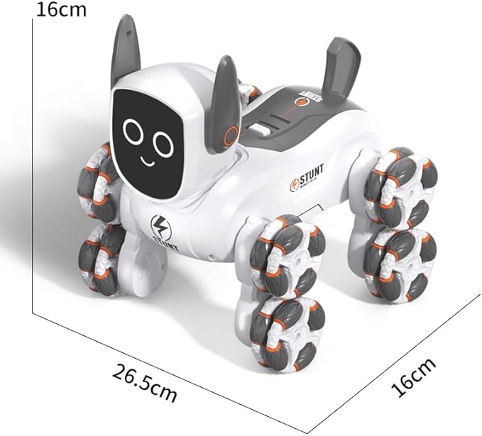 4WD Stunt Remote Control Robot, Multi Function RC Car Toys for Kids, Eight Wheeled Robot Dog with Music & Light, Children Birthday Gift for 8+ Years Old Kids