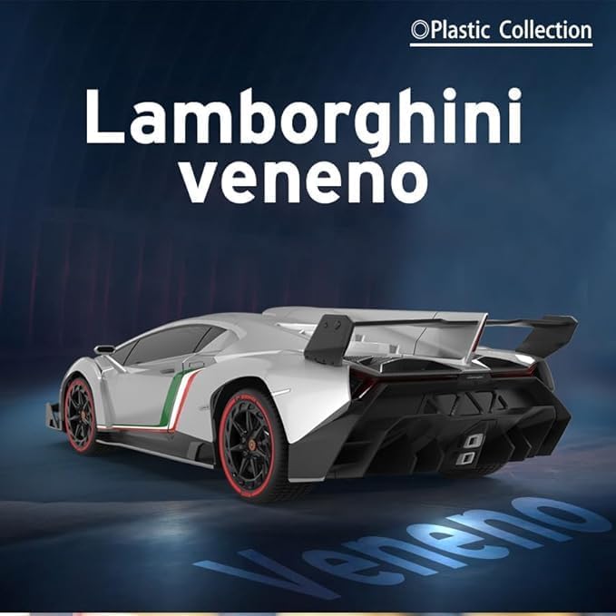 Vinie Remote Control Car for Boys, RC Cars Lamborghini, 1:24 Scale Officially Licensed Kids Toys, Lambo Veneno Drift Car with Cool Led Lights, 4 5 6 7 8 9 10 11 12 Year Old Boy Birthday Gift (Silver)