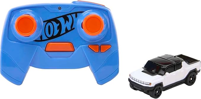 Hot Wheels 1:64 Scale RC Toy Car, Remote-Control Hummer EV for On & Off Track Racing with USB Cable for Recharging