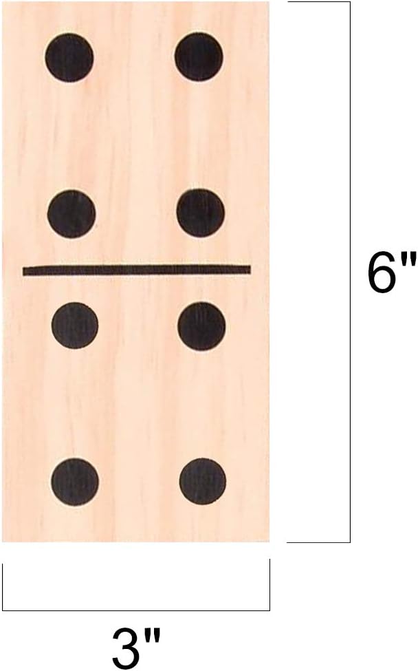 ArtCreativity 28PC Jumbo Wooden Dominoes Set with Carrying Bag, Extra-Large Wood Dominos for Kids & Adults, Giant Dominoes for Game Night, Fun Classroom Educational Toy for Children