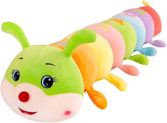 Multicolor Caterpillar Stuffed Animal Big Hugging Pillow Cute Plush Soft Pillow Doll,Giant Plush Toy,Gifts for Girl Boy Babies Birthday (51.8inch/130cm)