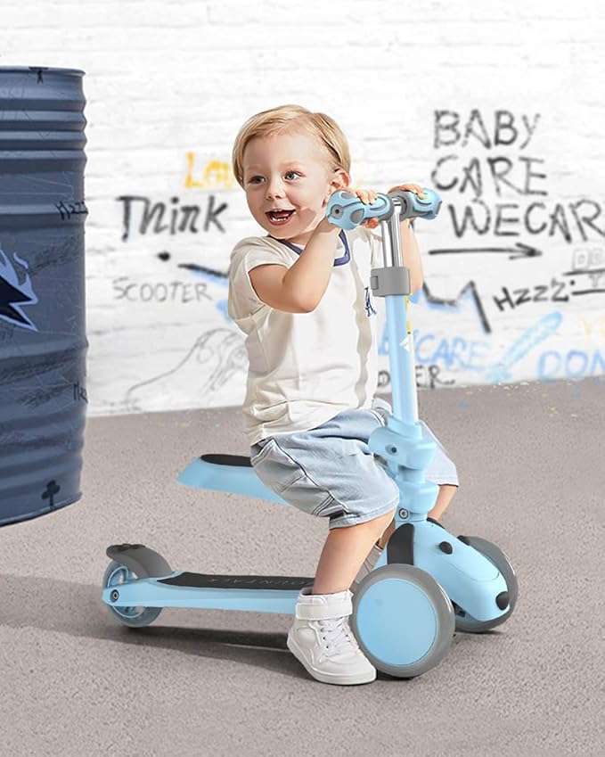MOUNTALK Kids Scooter for Ages 1-12 Years, 3 Wheels Toddler Scooter for Children Age 1-3/3-5/5-8/8-12 Boys and Girls with Adjustable Heights and LED Wheels