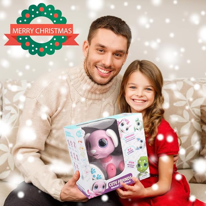 BIRANCO. Remote Control Dog Gesture Sensing - Smart Puppy Pink Toy Robot Pet Walks Barks Interactive with Toddler, STEM Play, Best Christmas Holiday Birthday Gifts for 3 4 5 6 7 8 Years Old Girl