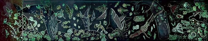 Hape Ocean Life Puzzle 1.5 Meter Long | 200 Pieces Colorful Giant Glow-in-The-Dark Marine Life Jigsaw, for Children 6+ Years