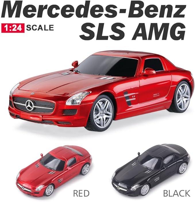 Vinie Remote Control Car for Boys, RC Cars Mercedes Benz SLS, 1:24 Scale Officially Licensed Kids Toys, Drift Car with Cool Led Lights, 4 5 6 7 8 9 10 11 12 Year Old Boy Birthday Gift (Red)