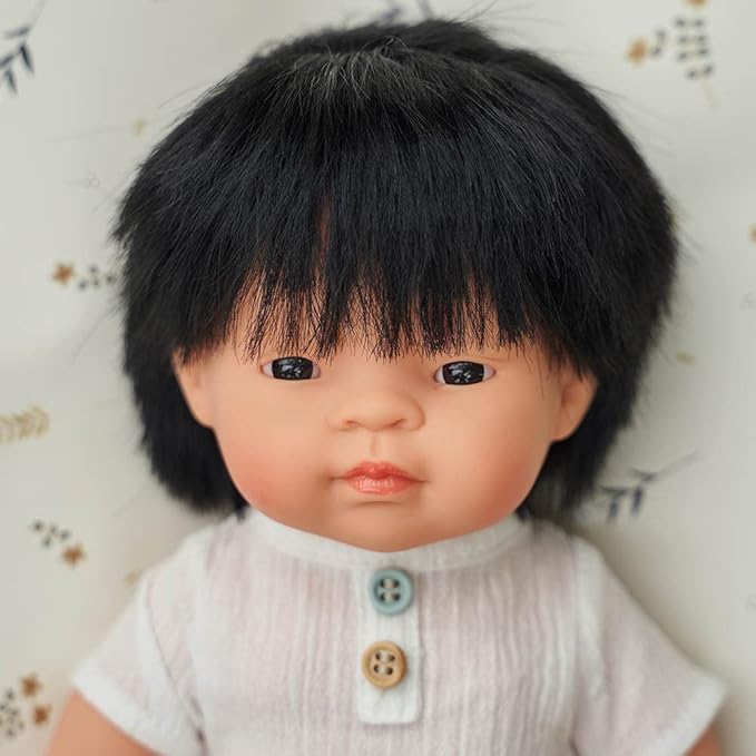 Miniland Doll 15'' Asian Boy (Polybag) - Made in Spain, Anatomically Correct, Quality, Inclusion