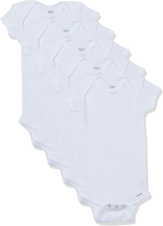 Gerber Baby Girls' 5-Pack Short Sleeve Variety Onesies Bodysuits