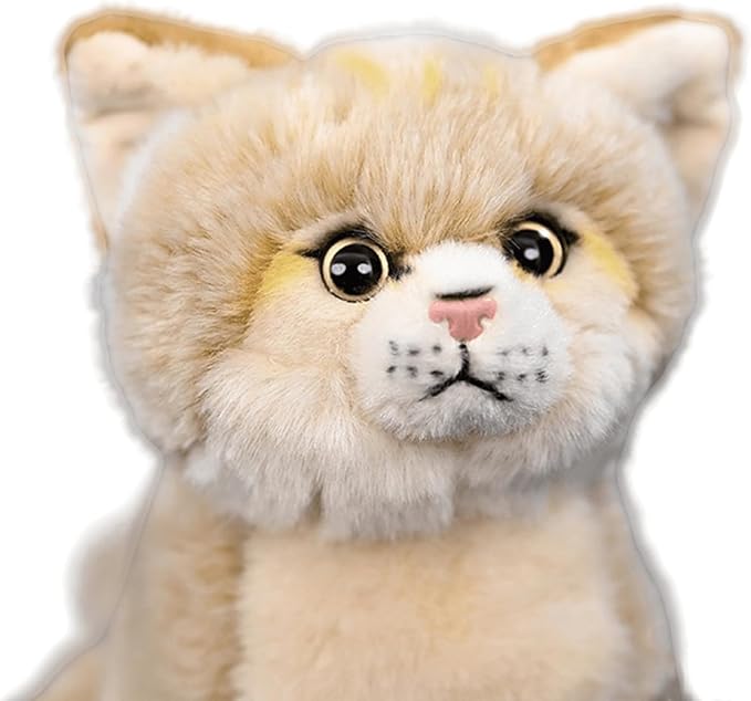FRANKIEZHOU Realistic Sand Cat Plush-10,Cat Stuffed Animal for Girls, Soft Dune Cat Stuffed Animal Doll,Girl Toys,Model Gifts for Kids, Baby Gift,Home Decor,Hugging Toy