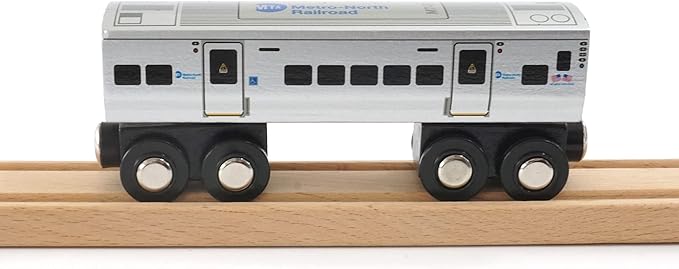 MUNI PALS Munipals Metro North Railroad Wooden Railway M7 2-car Set–Child Safe and Tested Wood Toy Train
