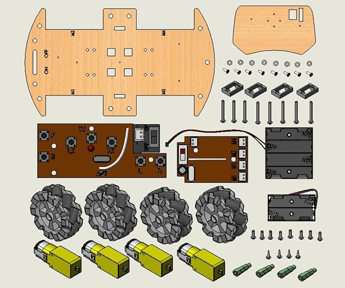 STEM Projects for Kids 6 7 8 9 10 11 12 Year Old ，Build Your Own 4WD Remote Control Car，Science Experiment Electronics Kit，Robotic Car with 68mm Mecanum Wheel ，DIY rc car kit