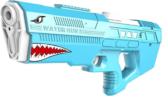 Electric Squirt Toy Water Gun - Battery Operated Powerful Squirt Gun Automatic Big Watergun Blaster Pistol Adults Kids Ages 4-8-12 Shark Party Favors Backyard Summer Outdoor Pool Beach Battles Game