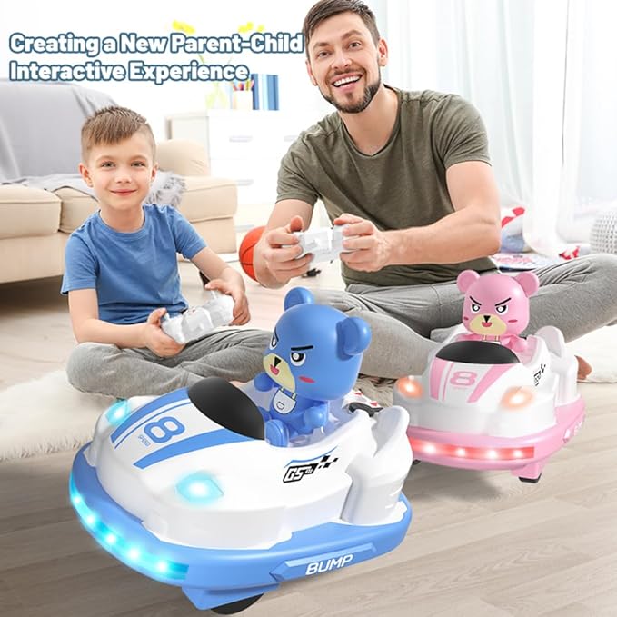 Remote Control Bumper Cars for Kids, RC Battle Ejecting Bumper Car Set, Gesture Sensing RC Stunt Car with Spray, Lights & Music, Birthday Xmas Gifts for Boys and Girls