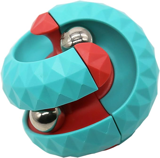 Unique Orbit Ball Fidget Toy, Novelty Beads Track Infinity Cube Stress Relief Balls Creative Sensory Toys for Autistic ADHD Kids Adults (Green)