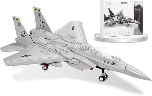 Military F-15 Eagle Fighter Jet Building Blocks Set 270 Pieces Air-Force Build Blocks Toy Airplane Great Gift for Boys Kids and Teens Compatible with All Building Bricks Planes and Jets