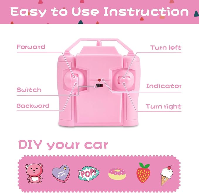 NQD Remote Control Car for Kids 1:16 Scale 80 Min Play 2.4Ghz Off Road RC Trucks with Stickers Toy Car Gift for Girls 3 4 5 6 Year Old