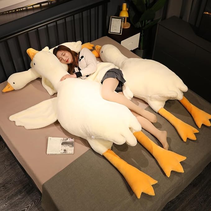 Giant Goose Stuffed Animal, 19.6 Inch Soft White Goose Plush Pillow, Cute Duck Plush Toy Swan Plushie Doll Sleeping Hugging Pillows Gift for Girls Boys