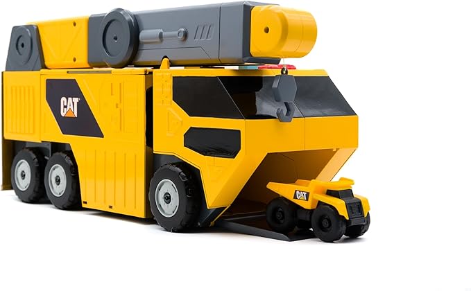 CAT Construction Toys CAT Little Machines Jumbo Crane Construction Playset | Realistic Lights & Sounds | Working Crane, Ages 3+ | Over 30 Piece Construction Set