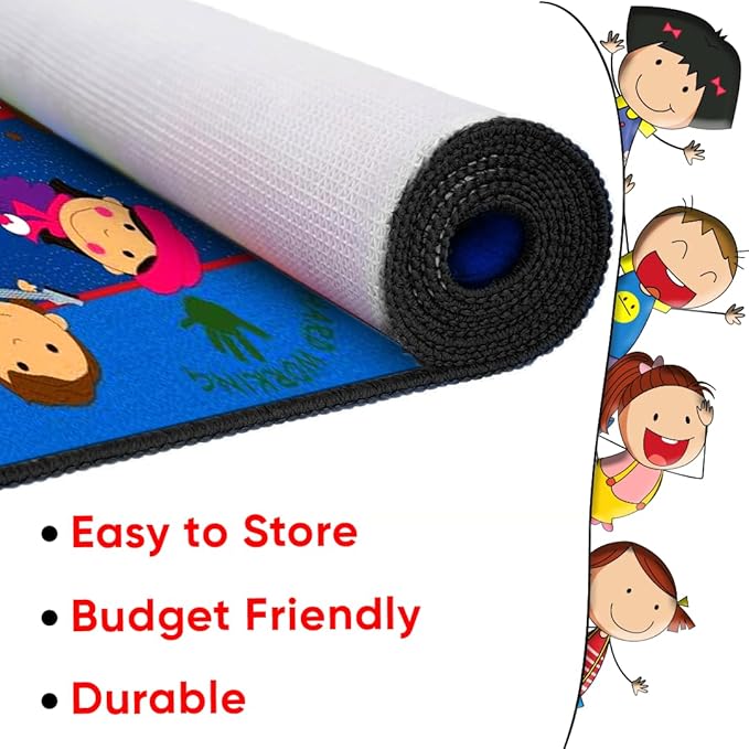 KidCarpet World Character Classroom Rug, 7'6" x 12' Rectangle