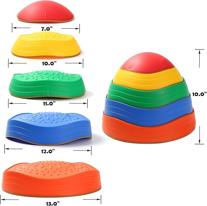 Stepping Stones for kids,Non-Slip Sensory Stepping Stones for Promoting Toddler's Balance Coordination Skills,Obstacle Courses Sensory Toys Outdoor or Indoor Play for Kids Age 3-8