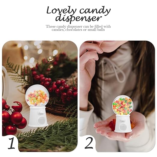 60 Pcs Mini Gumball Machines - Colorful Candy Dispenser for Weddings, Birthdays, and Party Favors, Creative Cake Decor