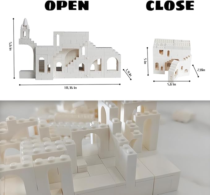 White Transforming Castle Building Block，Architecture Building Blocks（700PCS Gifts for Adults and Kids