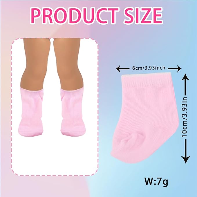 20 Pcs 18 inch Doll Accessories , 5 Pairs of Doll Shoes, 4 Pairs of Doll Socks, 1Pc Doll Sunglasses,1Pc Doll Necklace, Good Gift Holiday Best Gift Present for Girls, Kid