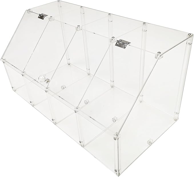 FixtureDisplays® 24 X 12 X 12" Acrylic Bin Plaxiglass Organizer 4 Compartments Display Bin for Candy, Cereal, Chocolate Coffee Bean Assembly Video Provided 100826-NEW-NPF