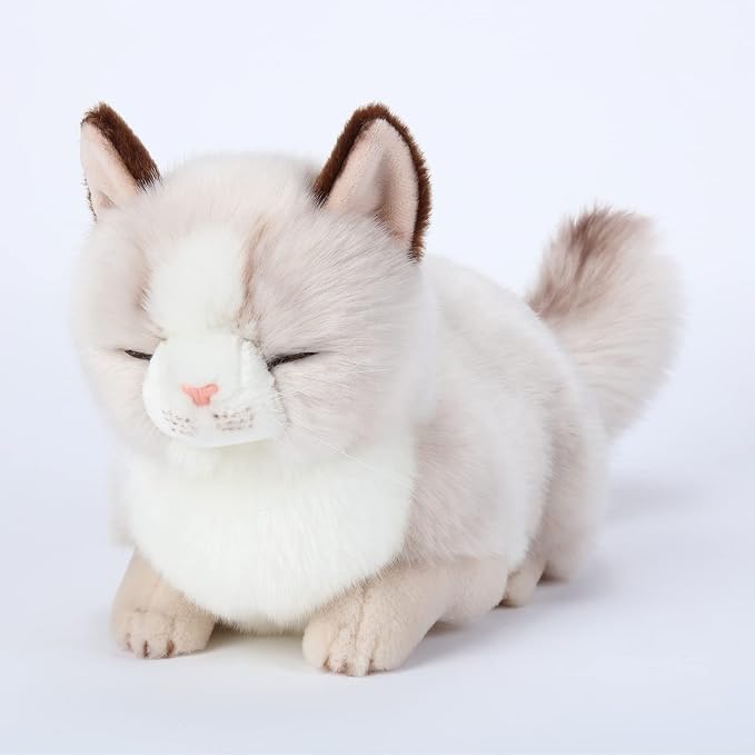 Adorable Stuffed Animals Cat -Handmade Plush Soft Cat -Present Gift for Boys/Girls (Sleeping Ragdoll Cat)