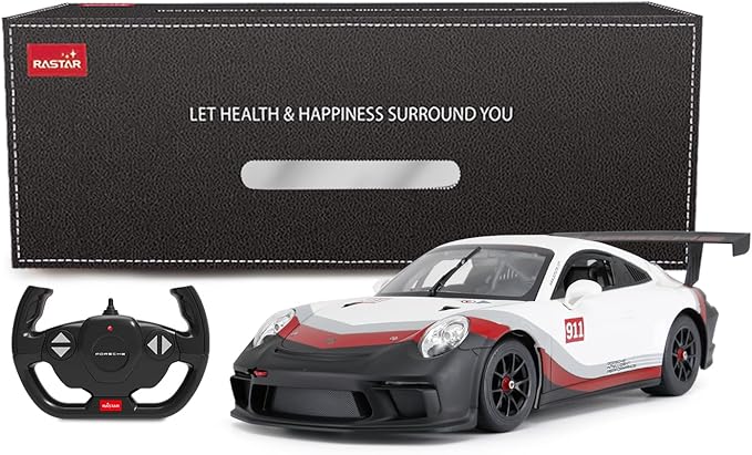 RASTAR RC 1/14 Porsche 911 GT3 Cup Remote Control Sports Car, Porsche Toy Car for Kids Drift RC Race Vehicle – White 2.4G