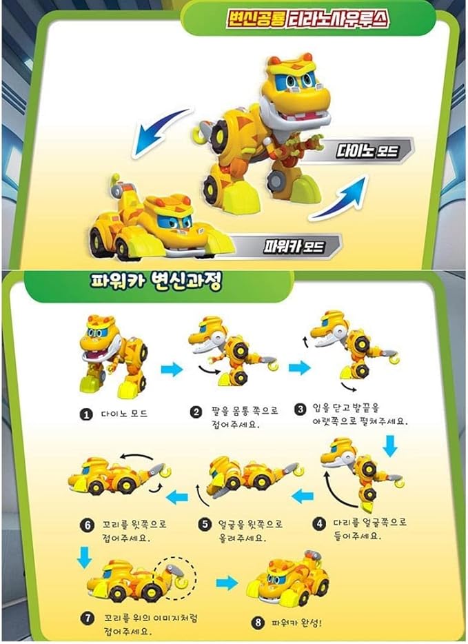 Go Go Dino REX TOMO Viki PING LOCKY and Storm Transformation Dinosaur Mini Robot Set of 6