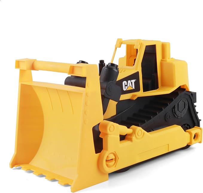 CAT Bulldozer Construction Toy | 15" | Ages 3+ | Sturdy Plastic | No Batteries Required | CAT Construction Tough Rigs Series, Yellow