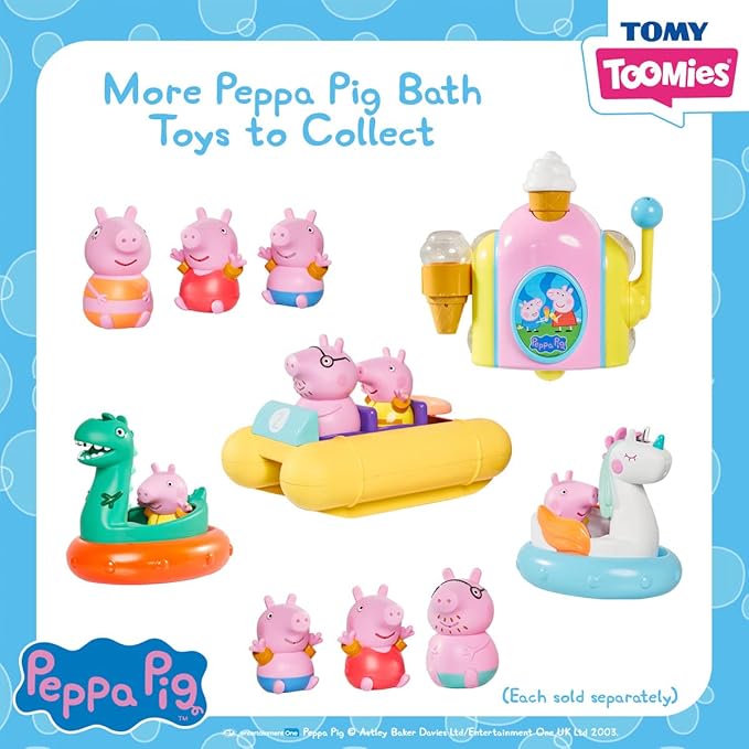 TOMY Toomies Peppa Pig Bubble Ice Cream Maker Bubble Bath Toy - Toddler Bath Toys Bubble Maker - Peppa Pig Toy with Foam-Producing Pump Action - Ages 18 Months and Up