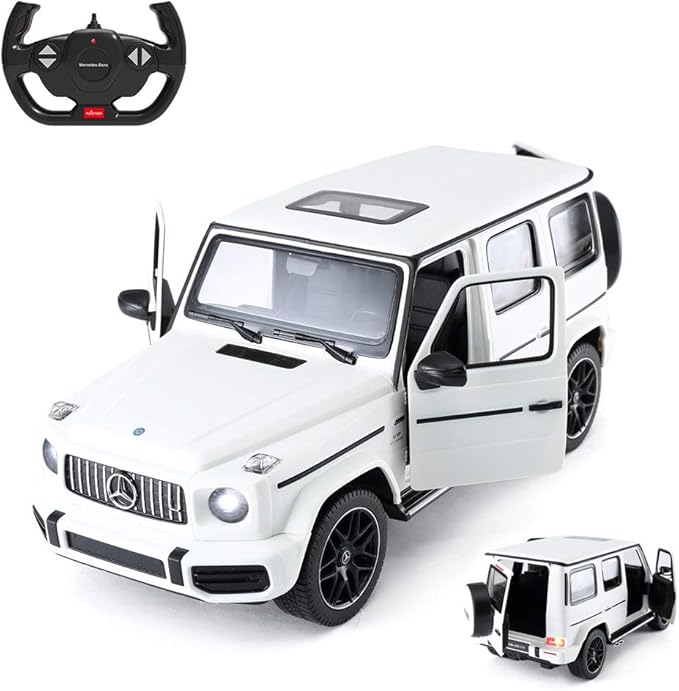RASTAR Off-Road Remote Control Car, 1:14 Mercedes-AMG G63 R/C Off-Roader Toy Car, Doors Open/Working Lights - White/2.4Ghz